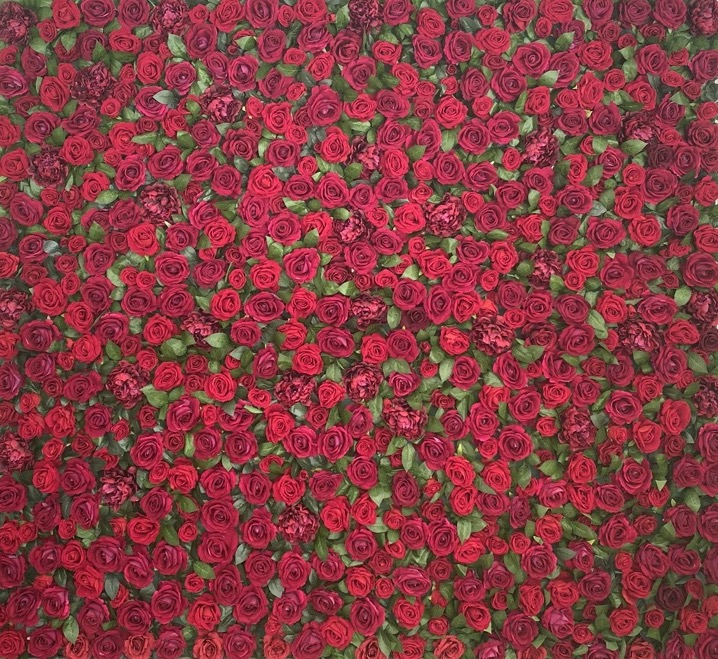 red-silk-flower-wall
